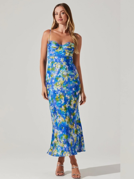 Astr Dresses & Skirts - Florianne Floral Satin Maxi Dress